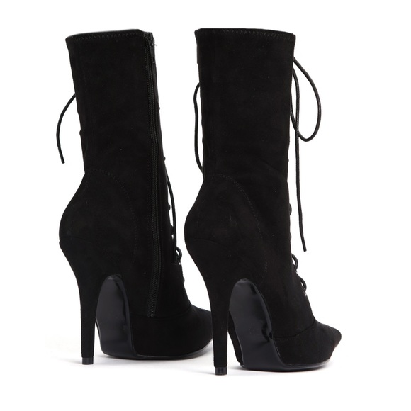 NEW NEVER WORN black lace up booties - Picture 3 of 6